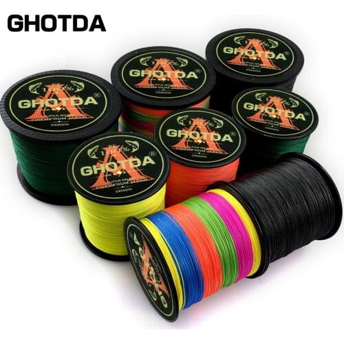 GHOTDA 300M Multicolour PE Braided Wire 4 Strands Multifilament Japanese Fishing Line Fishing Tackle For Spinning