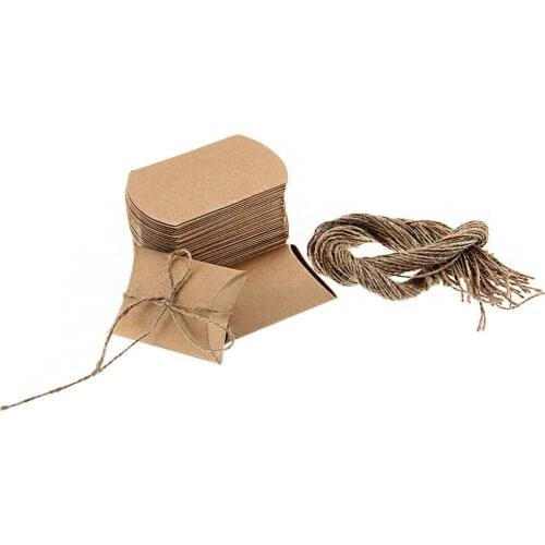 MagiDeal Pack of 50 Vintage Kraft Brown Shabby Rustic Sweets Candy Gift Boxes Wedding Birthday Party Gift Favor