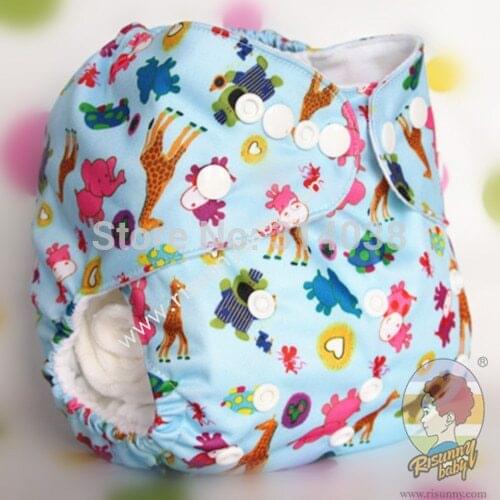 2019 newest Famous brand -Risunny baby cloth diaper print color choose desigen 10 set ( cloth diaper+ bamboo insert 5layer)