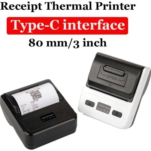 80mm Portable Mini Printer Type-C Bluetooth-Compatible With Phone & Computer Wireless Mobile Phone Thermal Printer For POS Bill