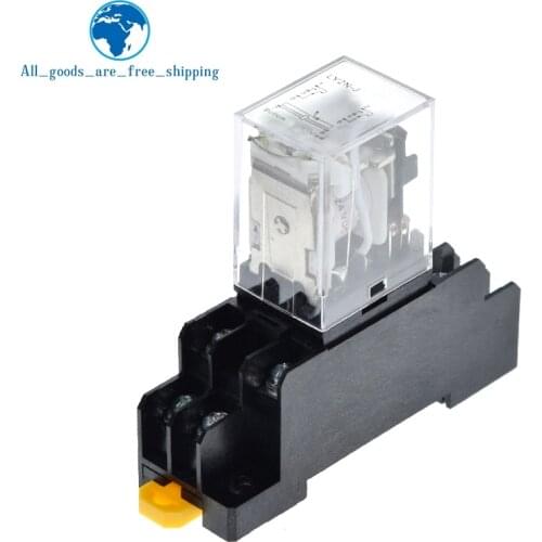 TZT 12V 24V DC 110V 220V AC Coil Power Relay LY2NJ DPDT 8 Pin HH62P JQX-13F With Socket Base OK