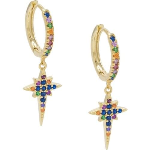 North star dangle earring gold color stunning women jewelry cute star charm charming female gift jewelry