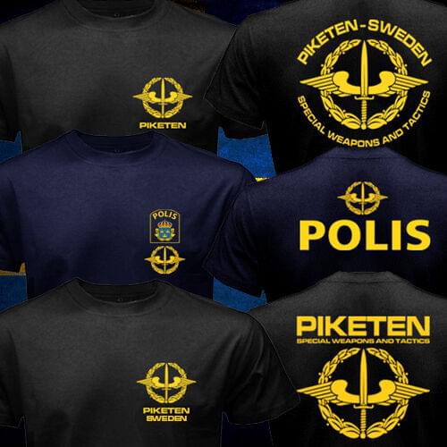 Swedish Sweden SWAT Polices Polisen Special Forces Piketen Anti Terrorist Men T-shirt
