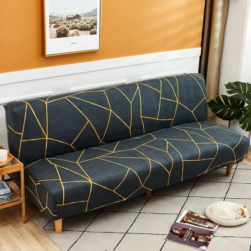 Spandex Plaid Without Armrest Folding Sofa Cover Geometric All-inclusive Stretch Sofa Bed Cover Slipcover Sofa Towel S M L Size