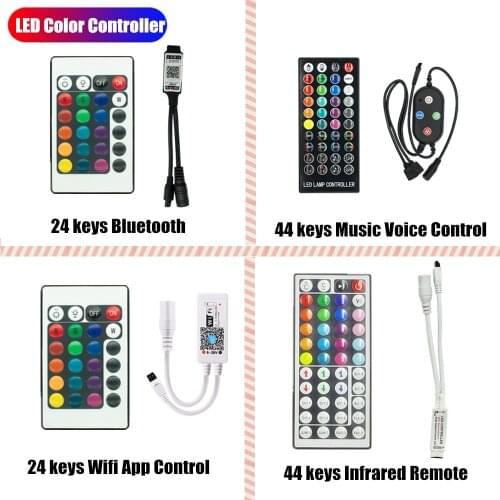 LED Color Controller WIFI Bluetooth Remote Control Led For 12V 5050 2835 Strips Light Ribbon Night Infrared 24Key 44keys Convert