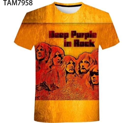 Deep Purple Summer 2021 New Youth England Rock Band 3D T-Shirt Print Casual Children Street Hip Hop Short Sleeve Oversized Top