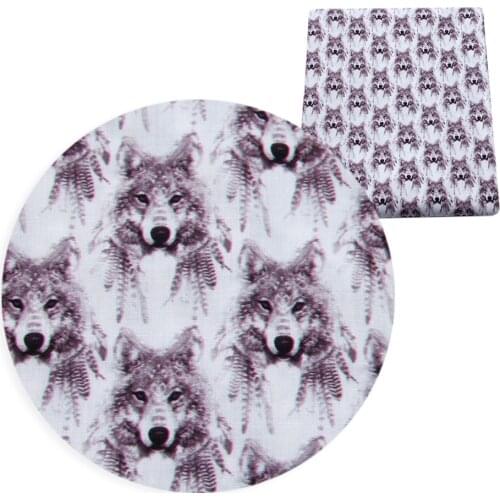 50*145cm Wolf Animal Polyester & Cotton Fabric Patchwork For Sewing DIY Clothes Making Quilting Home Cushion Cover,c9120