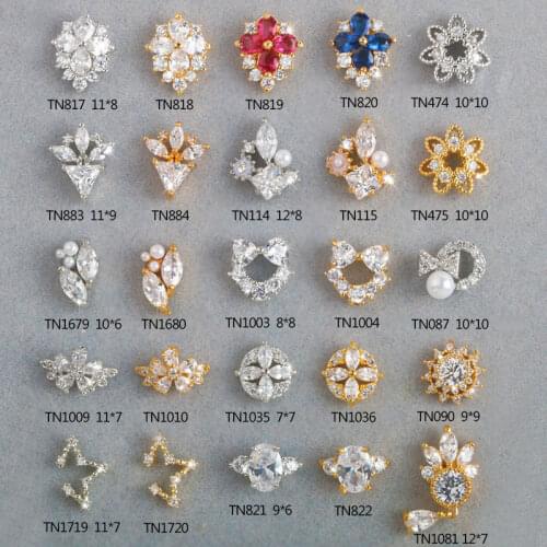 5pcs 3D alloy Zircon Nail art Decoration luxury zircon crystal series nails Accessories big top-level Manicure Charms