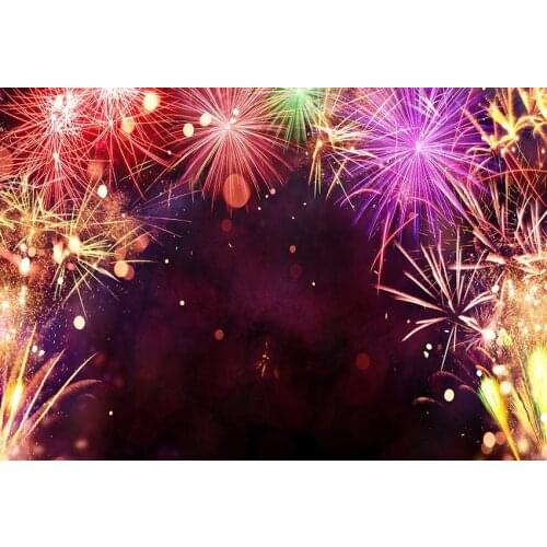Fireworks Wedding backgrounds vinyl fotografia Happy New Year photography backdrop for kids photo studio props photophone lv-719