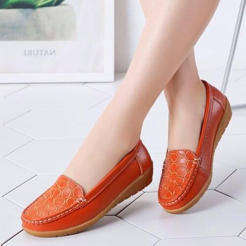 2021 Womens All-match Ballet Flats Shoes Loafers Sneakers Cut Out Leather Breathable Moccasins Boat Ballerina Ladies Casual