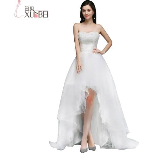 Sweetheart High Low Tulle Wedding Dresses Beaded Sleeveless Wedding Gowns Sexy Floor Length Lace Up Vestidos De Novia