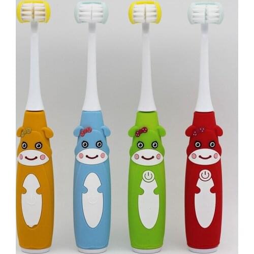 3D Side Sonic Electric Toothbrush Children USB Rechargeable Replacement Smart Heads Oral Cleaner 5 Mode