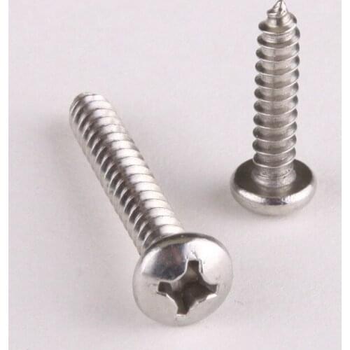15PCS Thickness Stainless Steel 304 Round Head Self-tapping Screws / Pan Head Self-tapping Screw M5.5 * 13