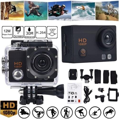 2 Inch HD 1080P Waterproof Camera DVR Cam DV Video Camcorder Video Camera skiing swimming riding