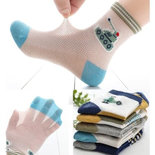 2019 Summer New Children Socks Mesh breathable Style Cotton Boys Socks 3-15 Year Kids Socks 5 pairs/lot