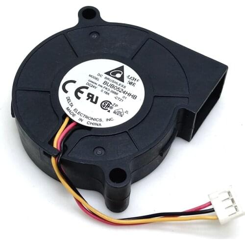 3D printer blower BUB0524HHB for Delta 5015 24V 0.18A 3-line blower Turbine cooling fan server inverter