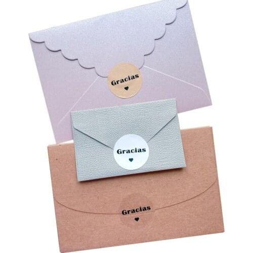 500pcs blank Gracias Thank You Sticker for Seal Label Wedding Thanksgiving Sticker Stationery Decoration Stickers