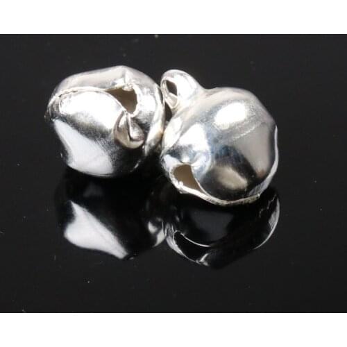 6mm 50pcs Gold Silver Iron Loose Beads Jingle Bells Christmas Tree Ornamen Decoration Pendants DIY Crafts Party Home Accessories