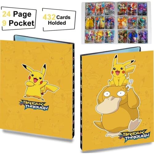 Big 9 Pocket 432 Card Pokemon Cards Album Book Cartoon Anime Pokémon XY Pikachu Collection Holder Game Map Binder Folder Gift