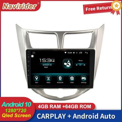 2Din Car Stereo With Screen Android 10 Multimedia For HYUNDAI Solaris 2012 GPS Accent Radio Player Wireless Carplay Head Unit