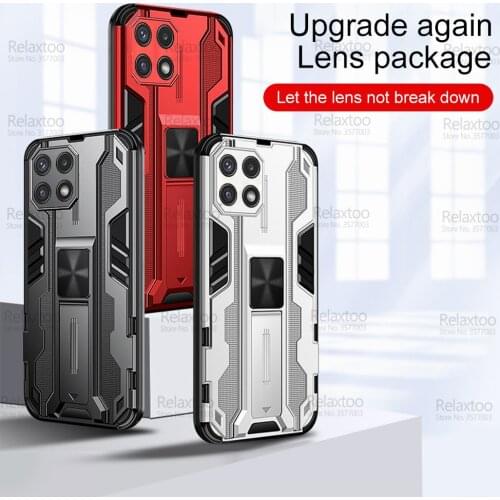 Car Magnetic Holder Armor Case For Samsung Galaxy A22 2021 4G 5G A 22 A225F A226B Camera Protection Shockproof Stand Cover Coque