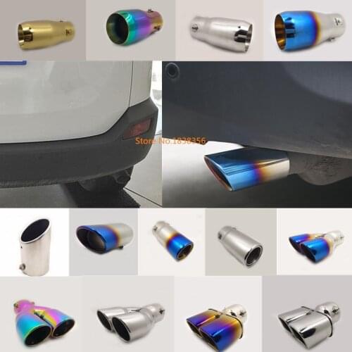 Car styling muffler exterior end black pipe outlet dedicate stainless steel exhaust tip tail 1pcs for Toyota RAV4 2014 2015 2016