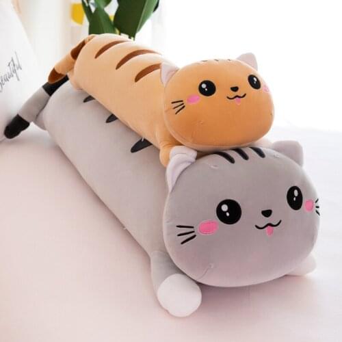 110cm Soft Cute Plush Long Cat Pillow Cotton Doll Toy Office Lunch Sleeping Pillow Christmas Gifts Birthday Gifts Girls Gifts
