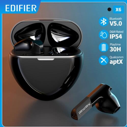 EDIFIER X6 TWS Wireless Bluetooth Earphone qualcomm aptx bluetooth 5.0 Support fast charging 2-MIC Noise Cancellation