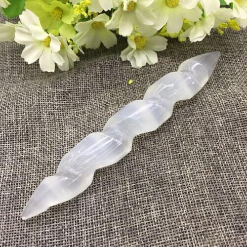 Energy stone drop shipping Natural selenite crystal gemstone twist point healing chakra Christmas gift remove negative energy