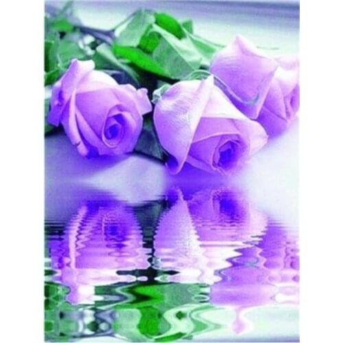 Purple rose diamond painting full flowers rhinestone embroidery mosaic stickers decor diamond dot tapestry posters wall papers