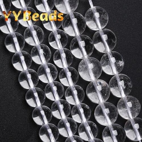 5A Quality Natural White Crystal Quartz Beads Round Loose Beads For Jewelry Making DIY Bracelets Necklace Accessories 15" 4-12mm