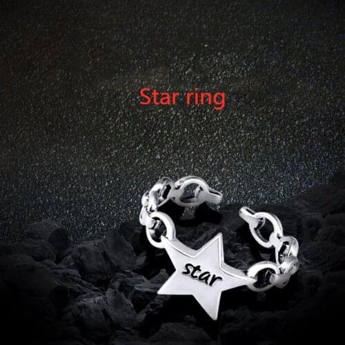 Star Ring Female 925 Sterling Silver Student Simple Jewelry Boy Open Ring