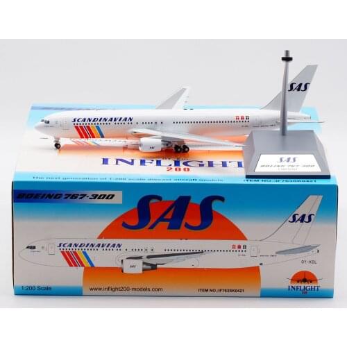 1:200 Alloy Collectible Plane Gift INFLIGHT IF763SK0421 Scandinavian Airlines Boeing 767-300ER Diecast Aircraft Jet Model OY-KDL