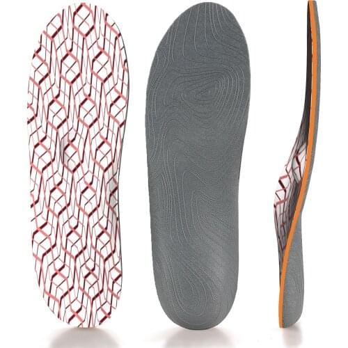 Red Block Memory Foam Insoles High Arch Support Insoles for Women Men Comfortable Breathable Sports Shoe Inserts