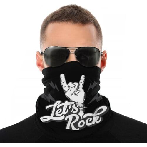 Cool Vintage Rock Roll Star Scarf Half Face Mask Unisex Hallowee Neck Warmer Tubular Bandana Versatility Headband Outdoor Hiking