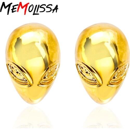 MeMolissa Novelty Gold Alien Cufflinks High Quality Wedding Male Cufflink Luxury Mens Business Shirts Cuff Button Abotoadura