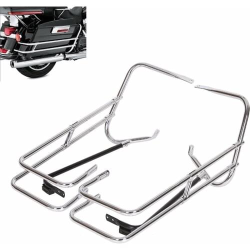 Motorcycle Twin Rail Saddlebag Guard For Harley Touring Electra Glide CVO Road King Road Street Glide 1997-2008