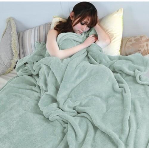 Soft Sofa/air/bedding Throw blanket Coral velvet Solid color Double faced fleece travel flannel blanket for 1.5/1.8/2.0m Bed