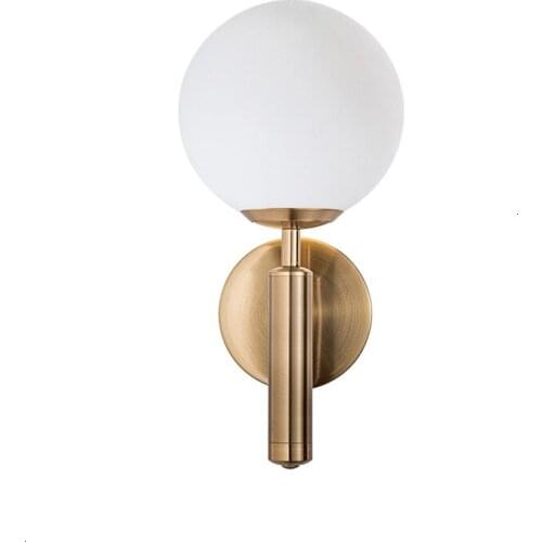 Ball Wall Lamp For Bedroom Home Decoration Bedside Study Read Lights Bronze Black Stairs Lighting AC85-265V
