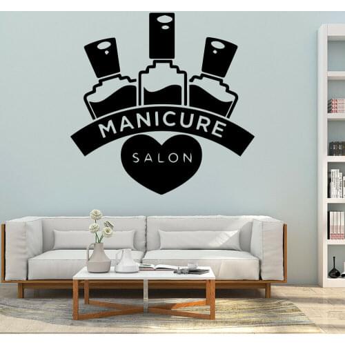 Manicure Salon Wall Sticker Manicurist Nail Polish Vinyl Self-adhesive Wall Decals Beauty Store Fashion Home Decoration Z410