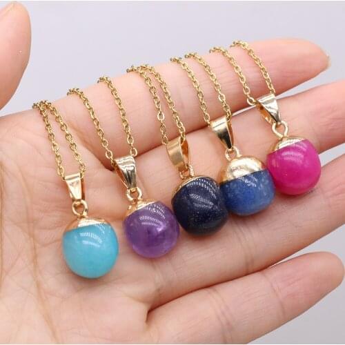 Natural Semi-precious Stone Small Pendant Rose Quartz Amethyst 13x18mm for DIY Jewelry Making High Quality Gift