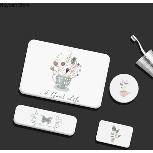 Nordic Minimalist Bathroom Absorbent Pad Vanity Toothbrush Quick-drying Rectangular Diatom Pad Bathroom Decoration Accessories