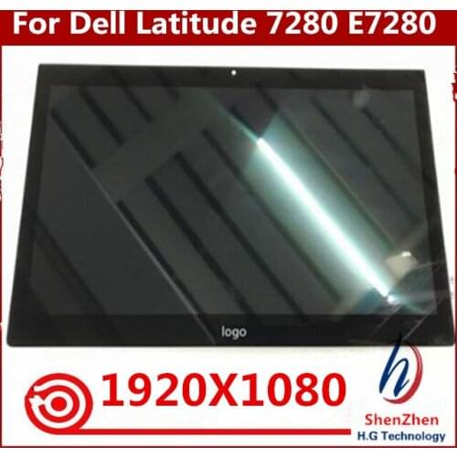 Original For Dell Latitude 7280 E7280 12.5 FHD 1920x1080 LCD Touch Screen Assembly with frame bezel