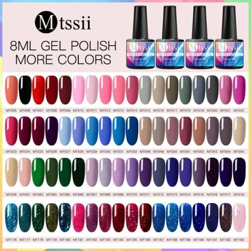 Mtssii 8ml Color Gel Nail Polish Set Manicure Soak Off White Primer Semi Permanent UV Gel Hybrid Lacquer Varnish Manicure Tools