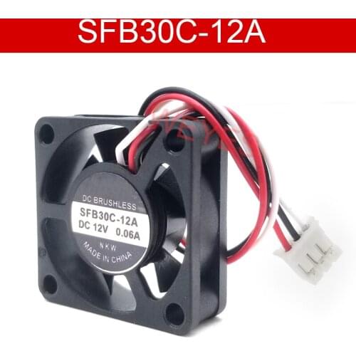 Genuine New For SEPA SFB30C-12A DC 12V 0.06A 30x30x12mm 3-Wire Server Cooler Fan