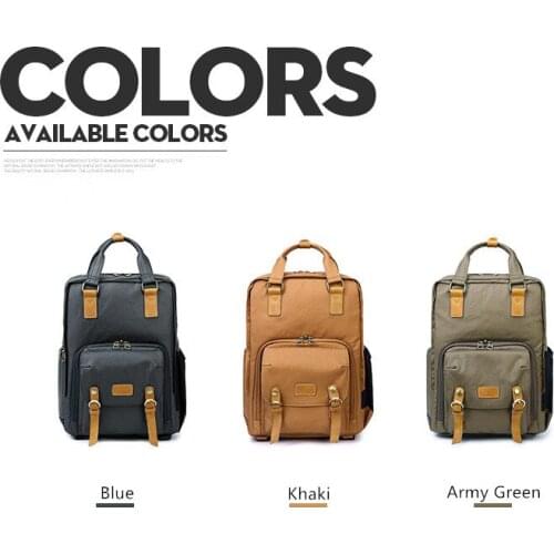 Professional Retro Fashion Casual Waterproof Canvas DSLR Camera Bag Photography Tripod Cameras Backpack for Canon Nikon Sony