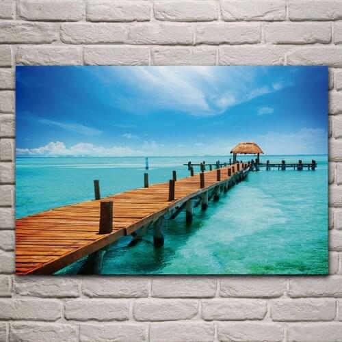 Mexico cancun the caribbean shore sky beautiful nature landscape KB193 living room home wall modern art decor wood frame poster