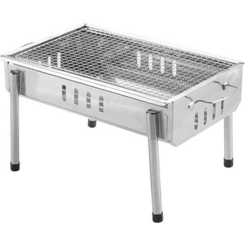Barbecue Charcoal Grill Stainless Steel Folding Camping BBQ Kabob Grill