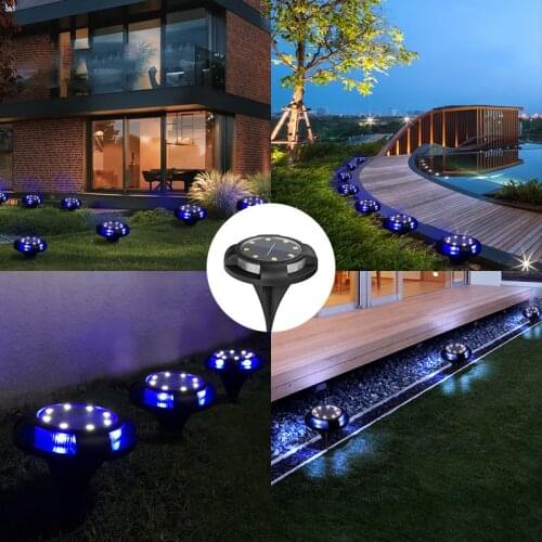 8 LED + 4 RGB/Blue Solar LED Light Outdoor For Garden Street Lamp By Solar battery IP65 Waterproof Sun Light Pathway Lights