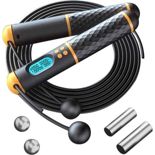 Smart Skipping Rope with Digital Calorie Counter Weight Bearing Skipping Speed Jump Ropes Cordless for Fitness